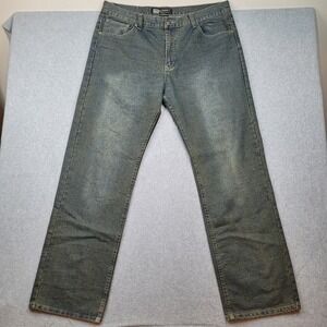 Five Elementz Jeans Mens 40 Blue Timeless Classic Straight Leg Distressed Denim